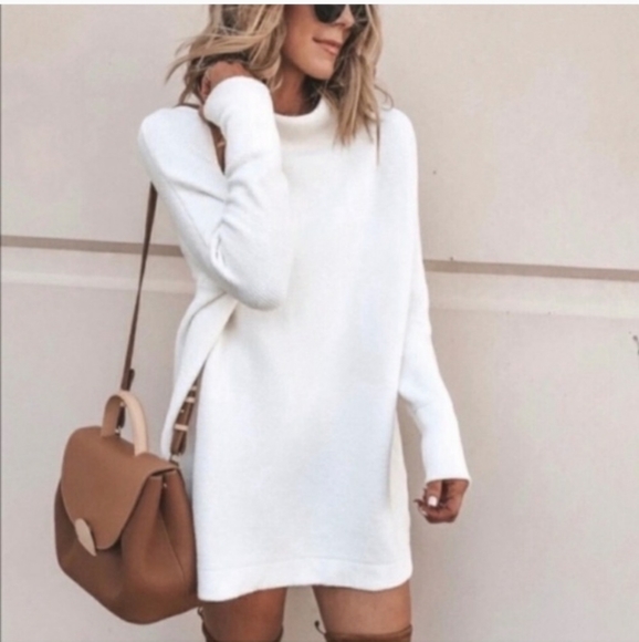 Free People Ottoman Slouchy Tunic Ecru XL sweater - Picture 7 of 9